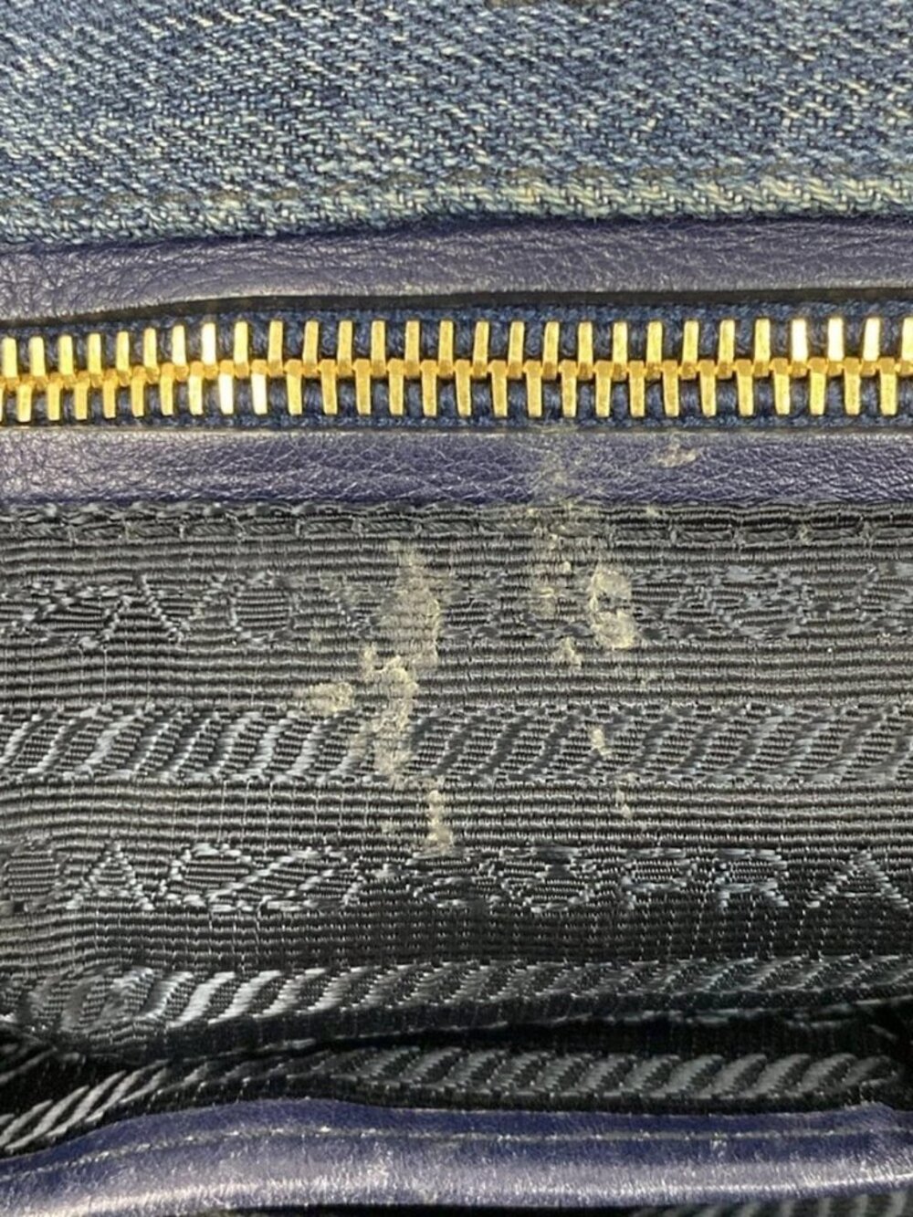 PRADA Canapa Navy Denim Tote Bag - Picture 11 of 12
